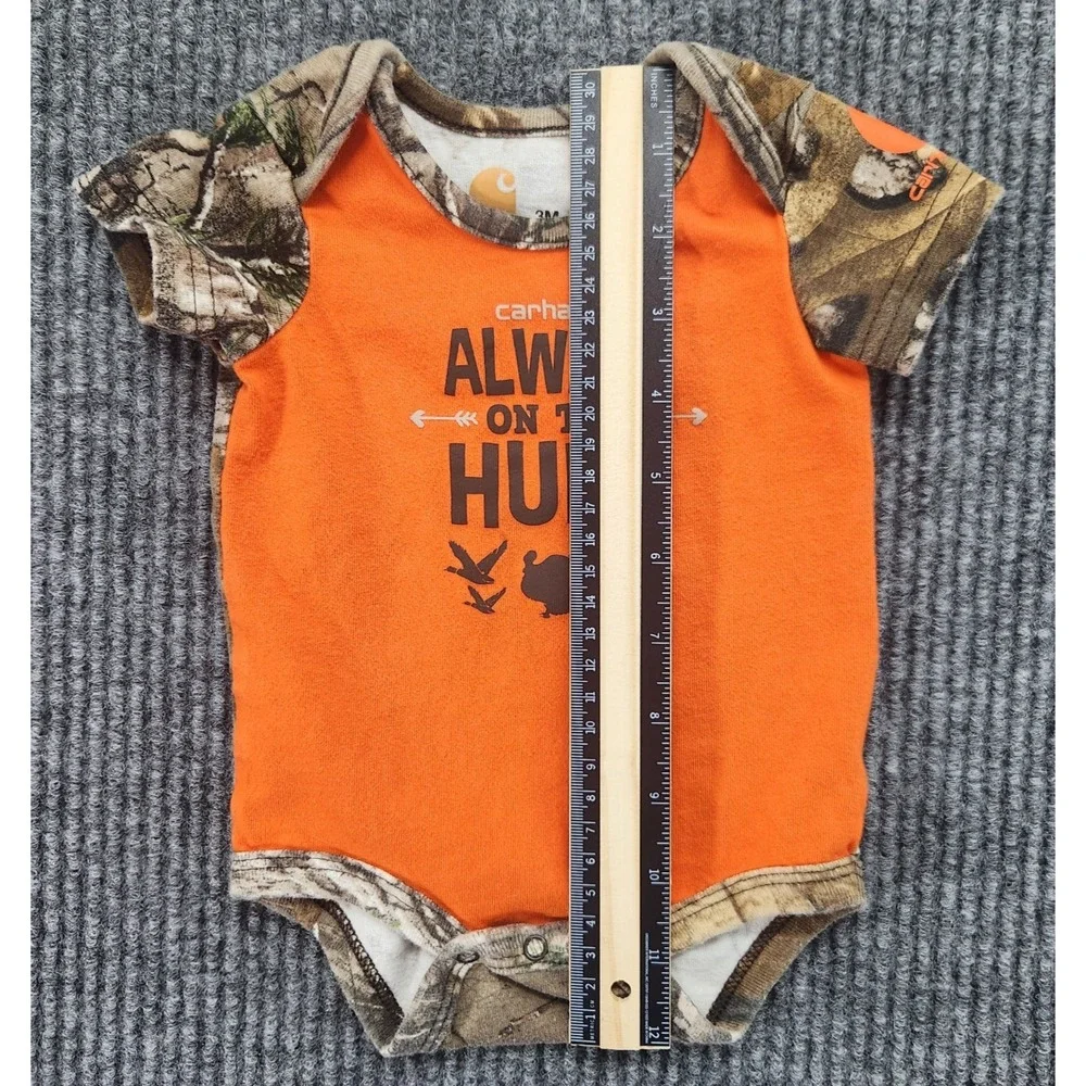 Carhartt One Piece Baby Size 3 Month "Always On The Hunt" Short Sleeves - Picture 8 of 11